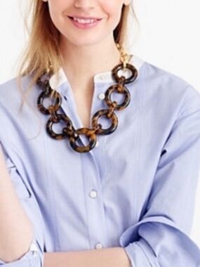 J.CREW Lucite Tortoise Shell Link Necklace